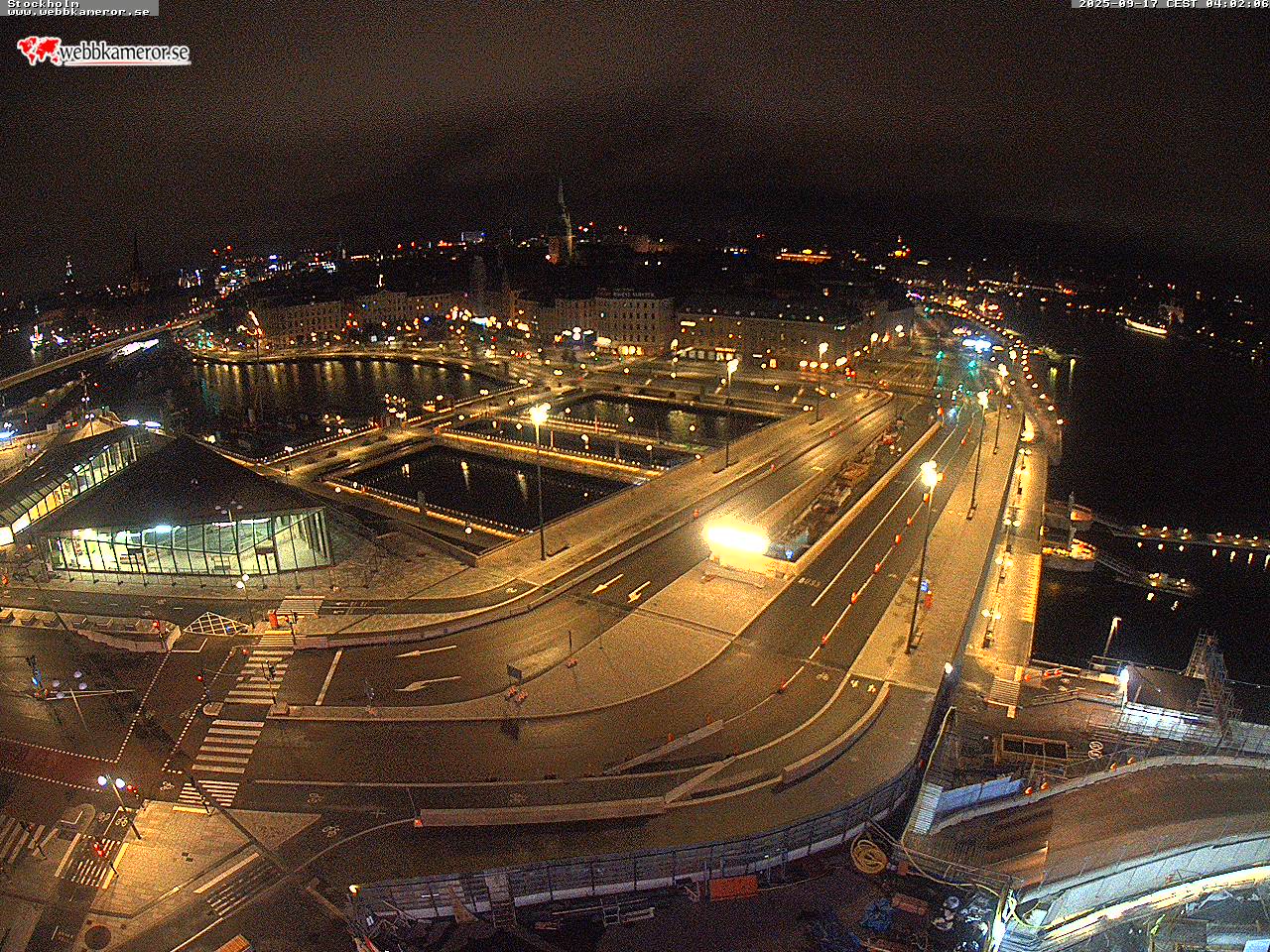 Stockholm, Slussen, vue vers Vieille Ville, Slussplan, Kornhamnstorg