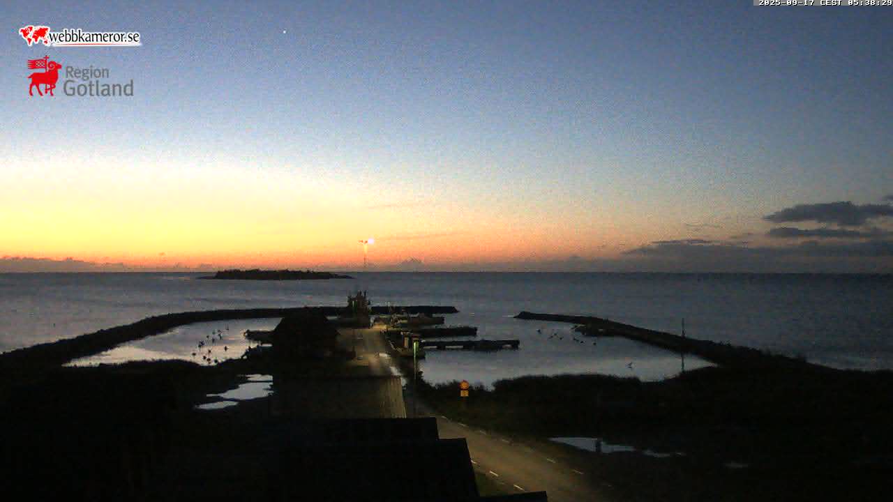 Gotland, Botvaldevik, vue vers la marina/port de pêche