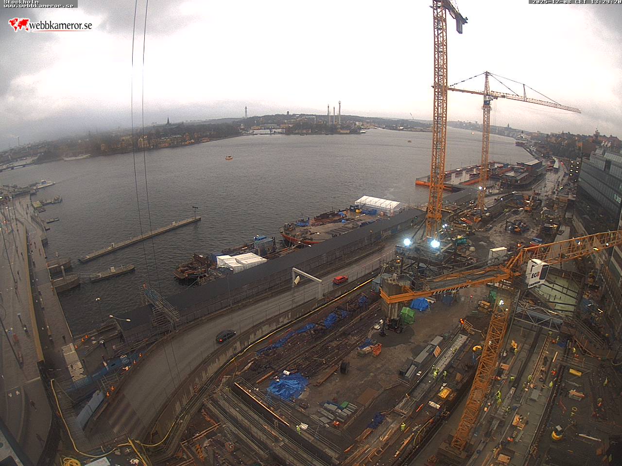 Stockholm, Slussen, vue vers Stadsgården, l'entrée de Stockholm