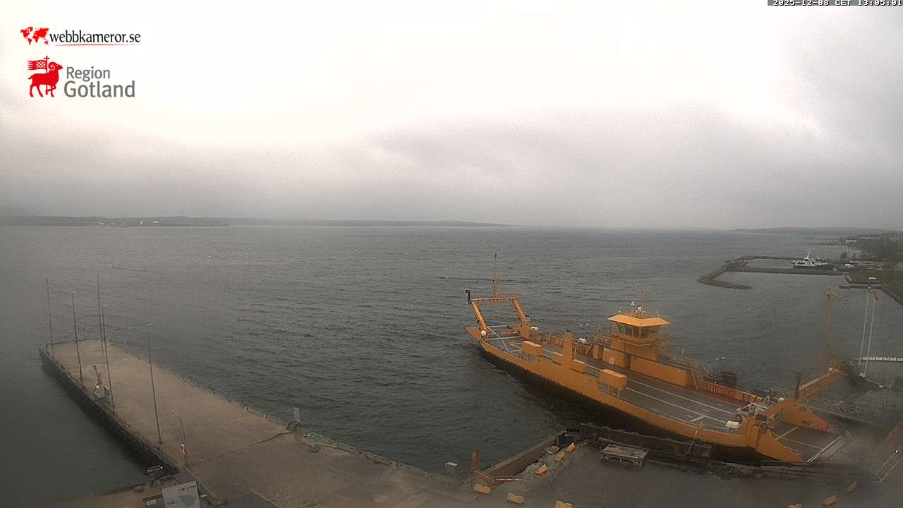 Gotland, Fårösund, vy mot färjeläget, färjan till Fårö 