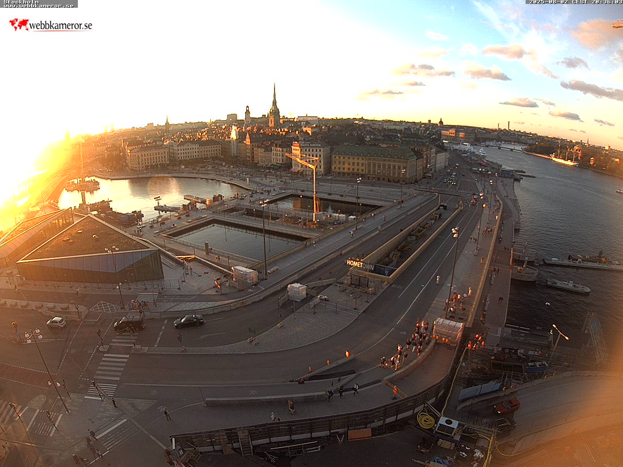 Stockholm, Slussen, vue vers Vieille Ville, Slussplan, Kornhamnstorg