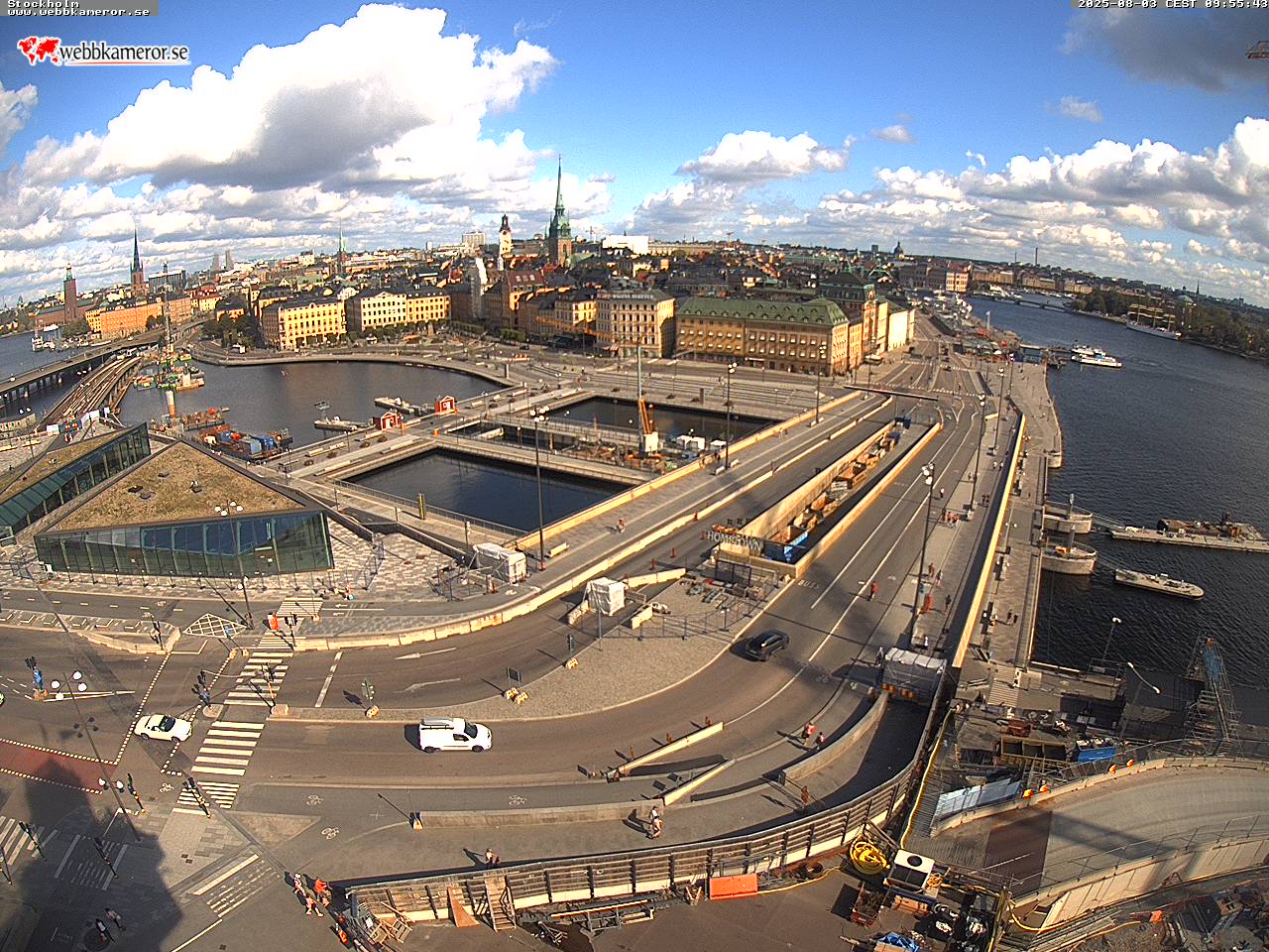 Stockholm, Slussen, view towards the Old Town, Slussplan, Kornhamnstorg