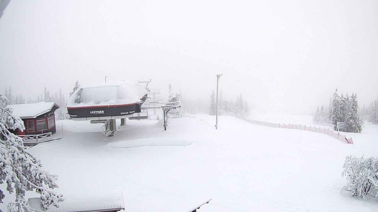 Vemdalen, Klövsjö, le sommet, vue vers Klövsjö Express