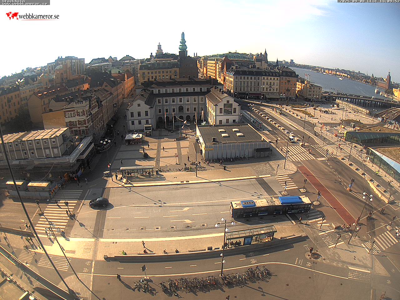 Stockholm, Slussen, vue vers Södermalmstorg, Riddarfjärden