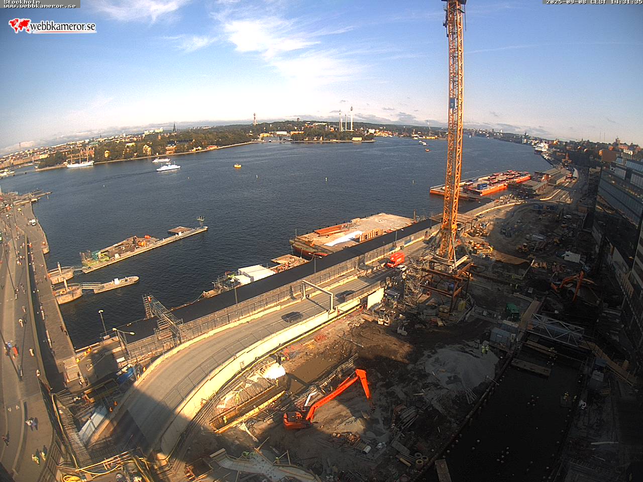 Stockholm, Slussen, vy mot Stadsgården, Stockholms inlopp
