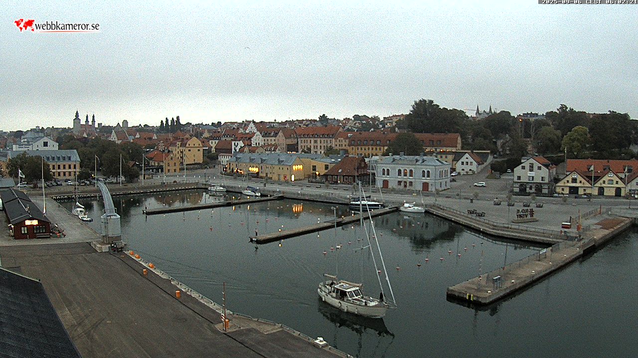 Gotland, Visby hamn, vy mot gästhamnen