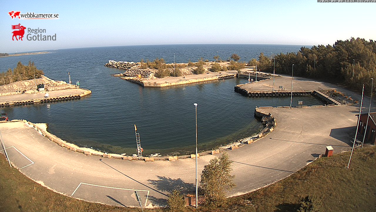 Gotland, Vändburg, vy mot fiskehamnen / gästhamnen
