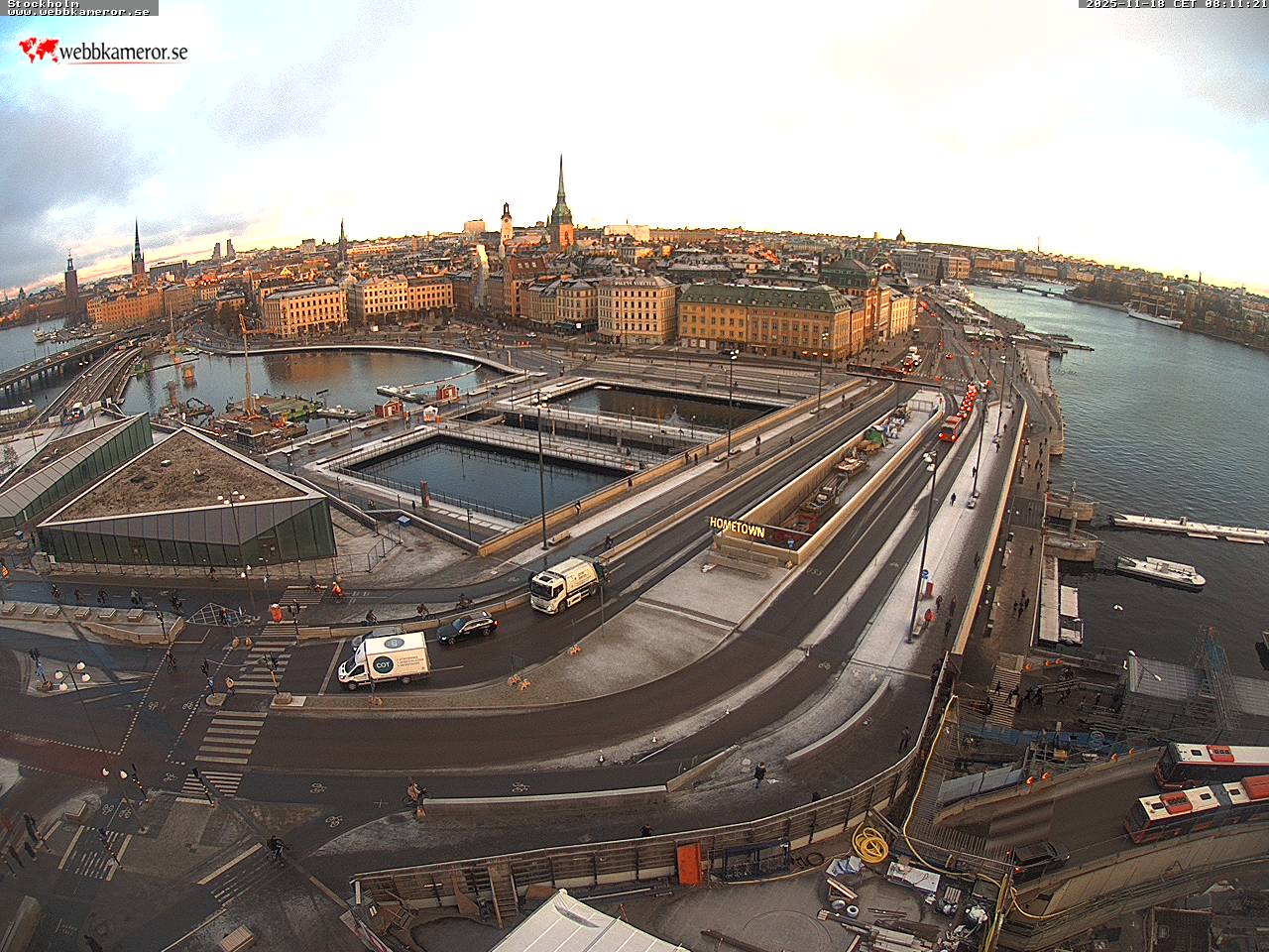 Stockholm, Slussen, view towards the Old Town, Slussplan, Kornhamnstorg
