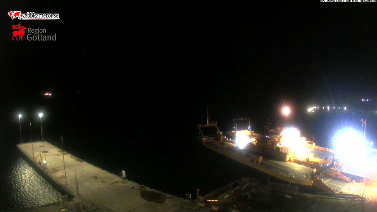 Gotland, Fårösund, view towards the ferry terminal, the ferry to Fårö