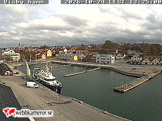 Gotland, haven van Visby, uitzicht op de gastenhaven