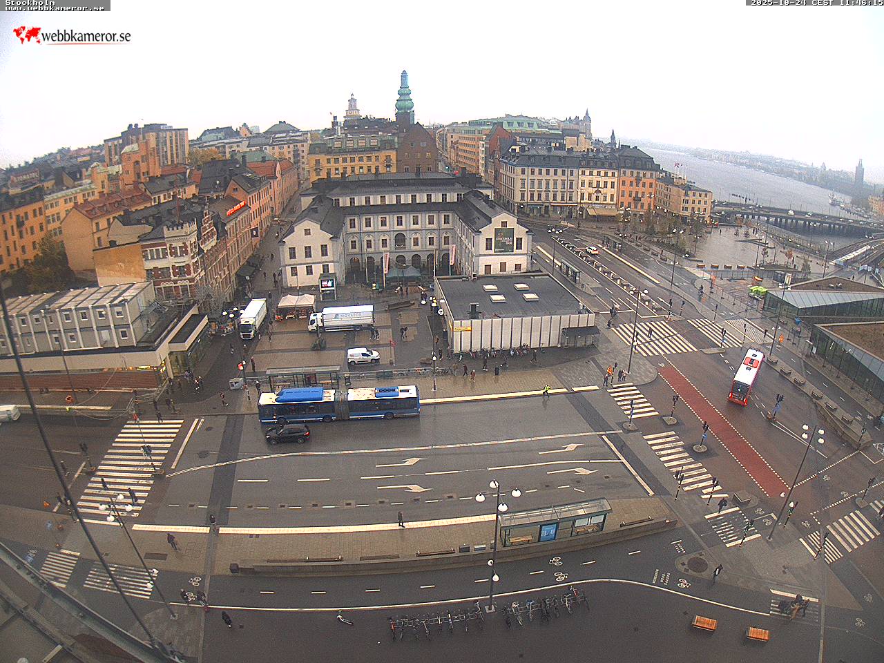 Estocolmo, Slussen, vista hacia Södermalmstorg, Riddarfjärden