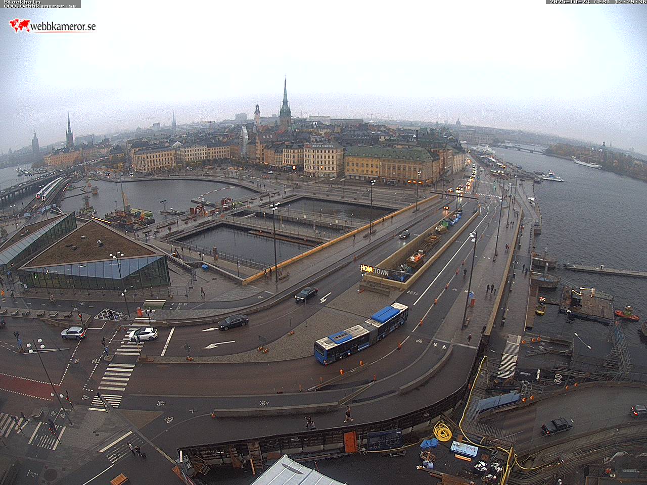 Stockholm, Slussen, vy mot Gamla Stan, Slussplan, Kornhamnstorg