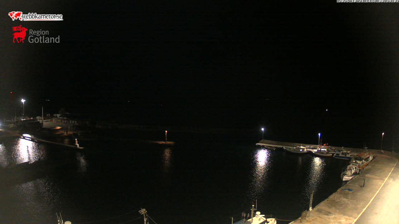 Gotland, Herrvik, uitzicht op de vissershaven / gastenhaven 